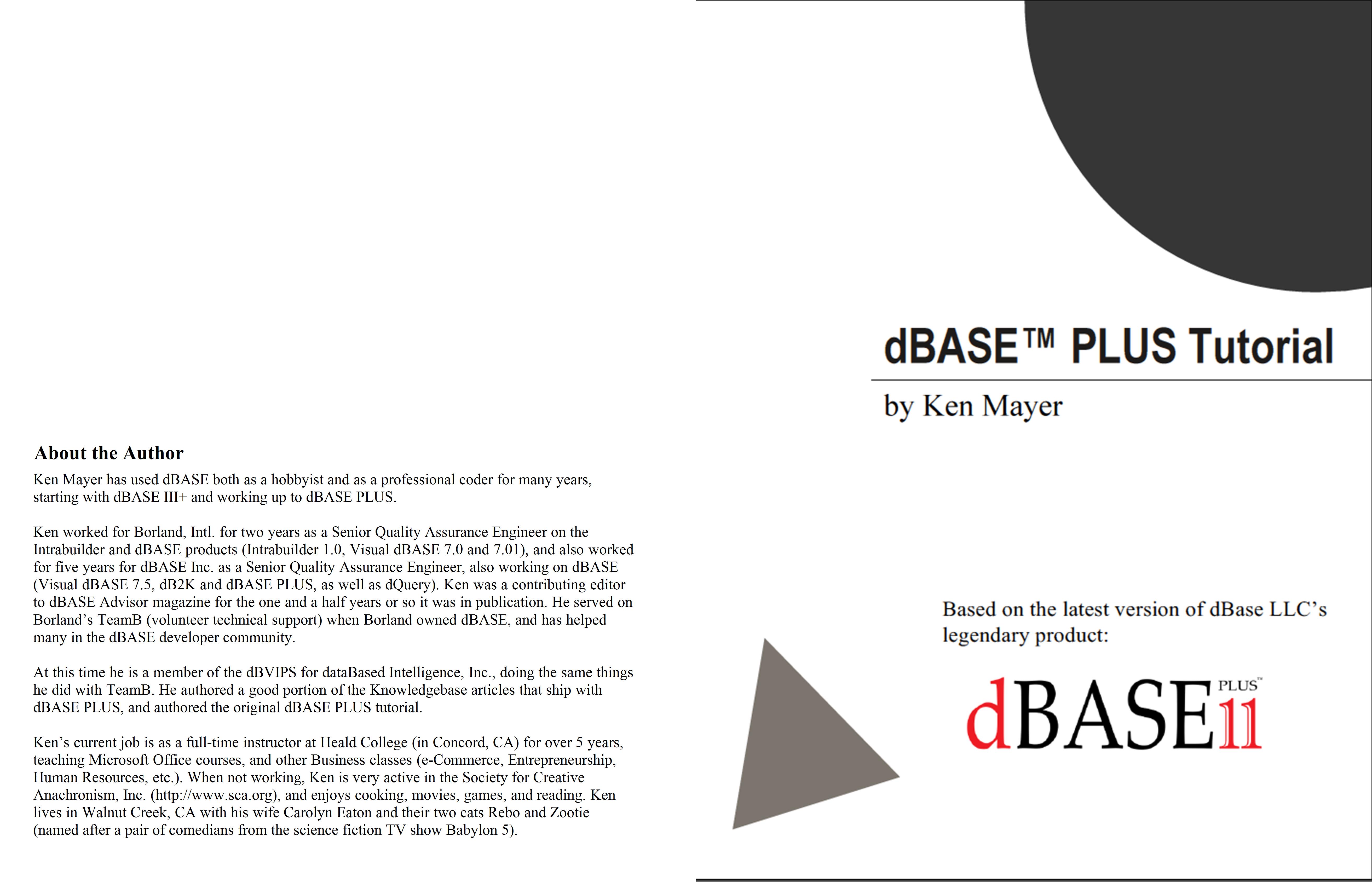 The dBASE PLUS Tutorial cover image