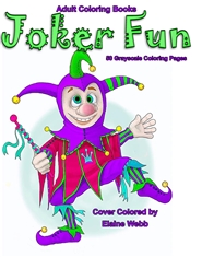 Joker Fun Grayscale Adult Coloring Book cover image