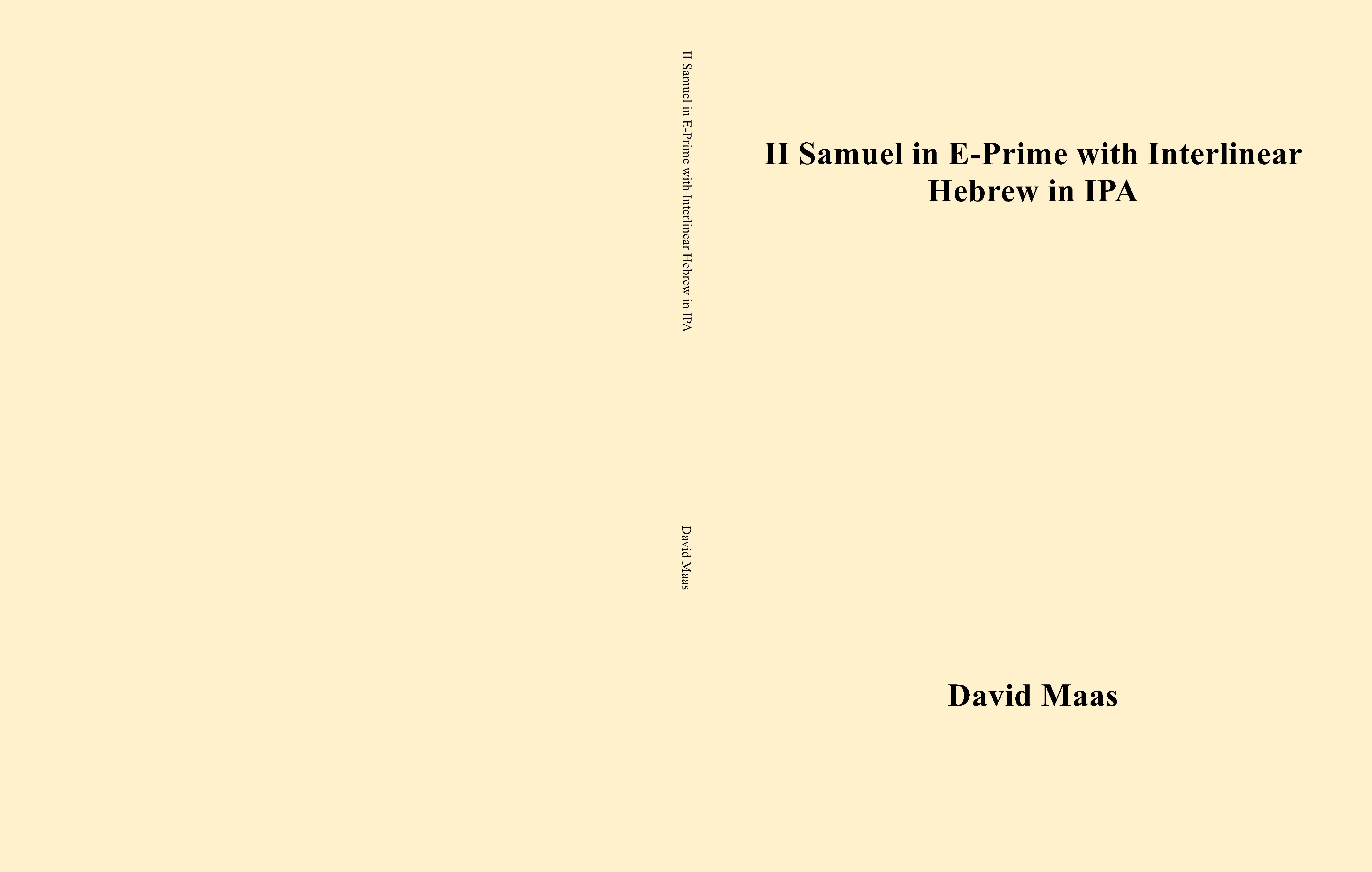 II Samuel in E-Prime with Interlinear Hebrew in IPA cover image