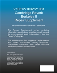 Cambridge Reverb and Berkeley II Repair Supplement cover image