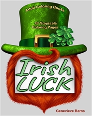 Irish Luck Grayscale Adult Coloring Book cover image