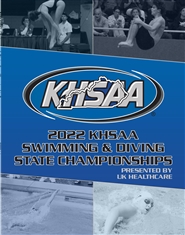 2022 KHSAA Swimming & Diving State Championship Program (B&W) cover image