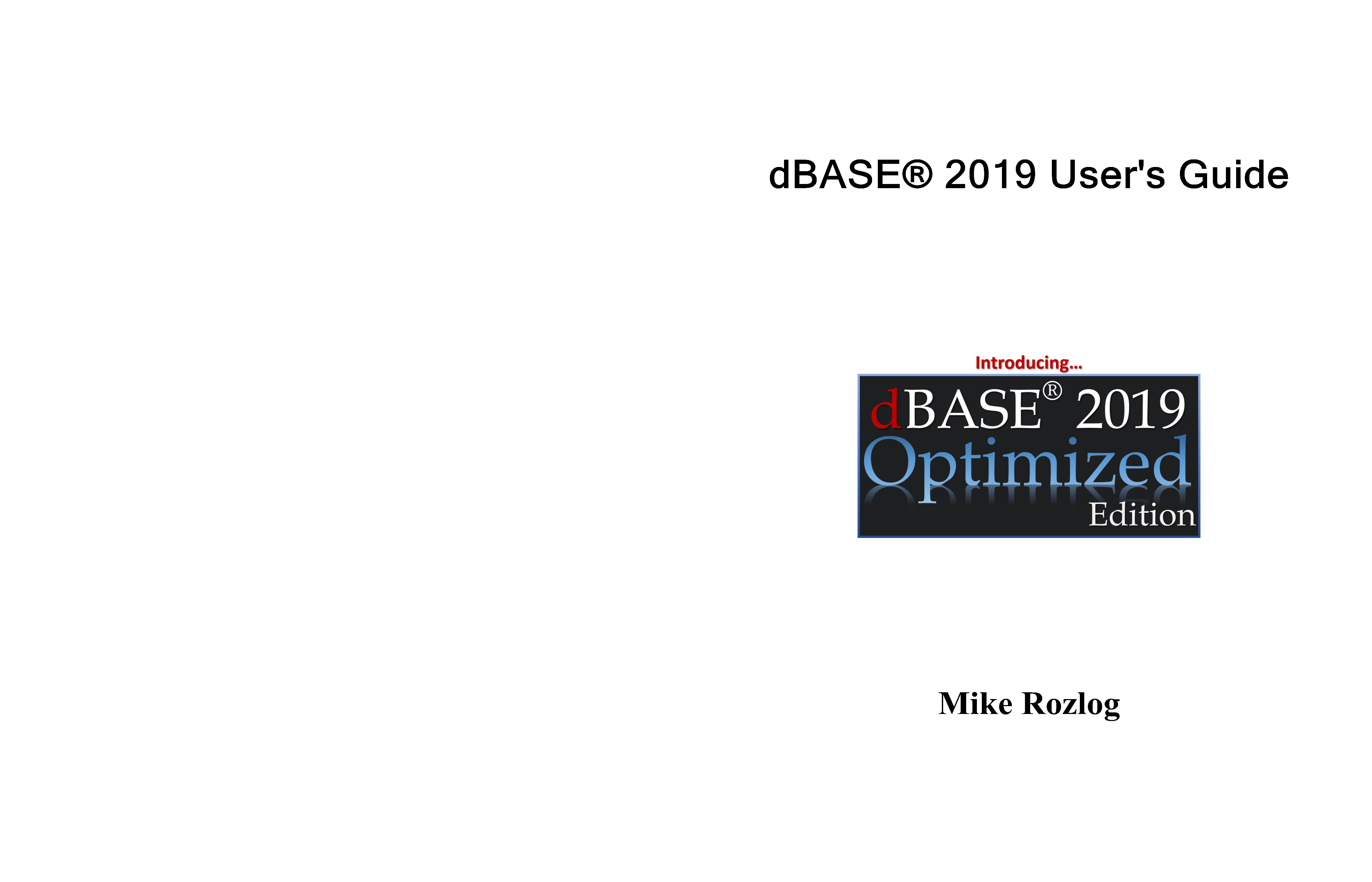 dBASE® 2019 User