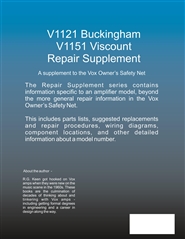 Vox Buckingham V1121 and Viscount V1151 Repair Supplement cover image
