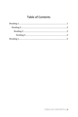 Text Sample 006 Table of Contents Page