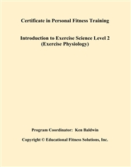 Certificate in Personal Fitness Training Introduction to Exercise Science Level 2 (Exercise Physiology) cover image