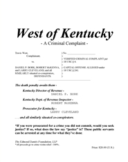 West of Kentucky - A Criminal Complaint cover image