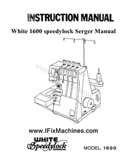 White 1600 speedylock Serger Manual cover image