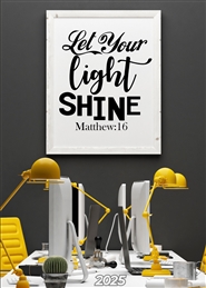 Let Your Light Shine Bright 2025 Weekly Planner- Matthew 16 - 7x10 - Spiral Bound cover image