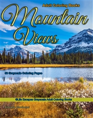 Mountain Views Grayscale Adult Coloring Book cover image