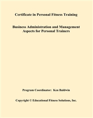 Certificate in Personal Fitness Training Business Administration and Management Aspects for Personal Trainers cover image
