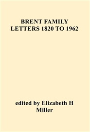 BRENT FAMILY LETTERS 1820  ... cover image