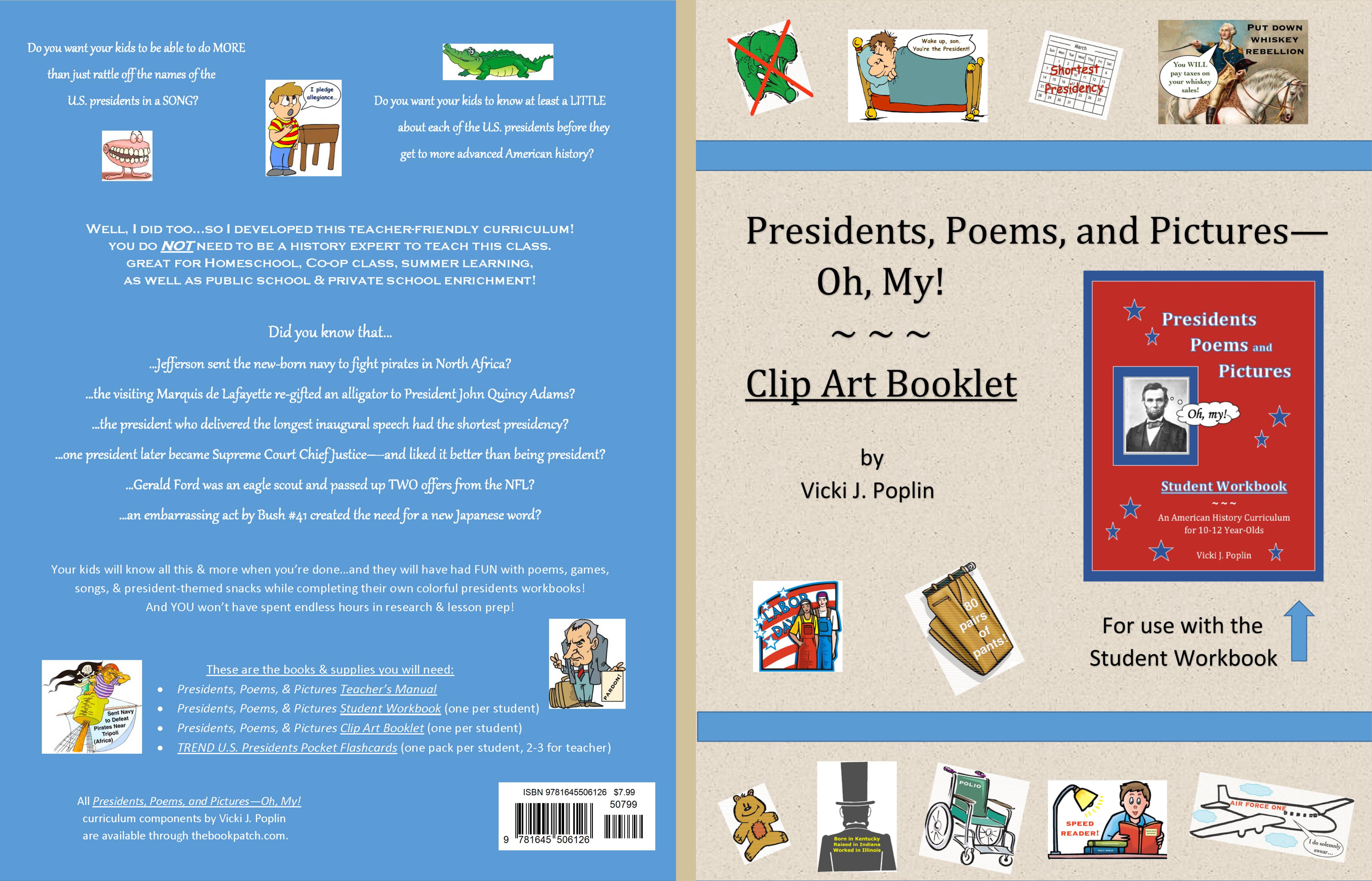 Presidents, Poems, and Pictures--Oh,My! Clip Art Booklet cover image