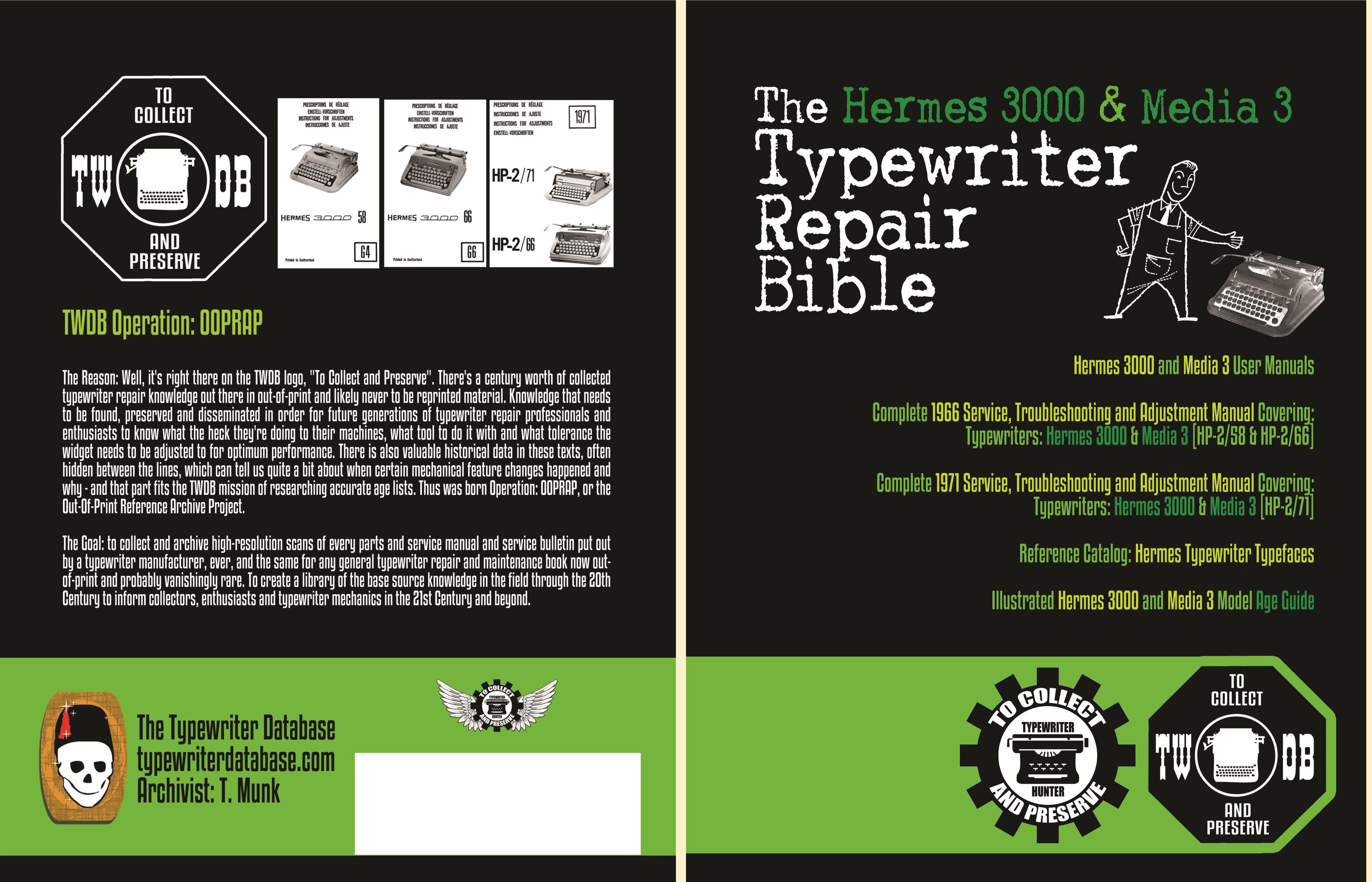 The Hermes 3000 and Media 3 Typewriter Repair Bible cover image