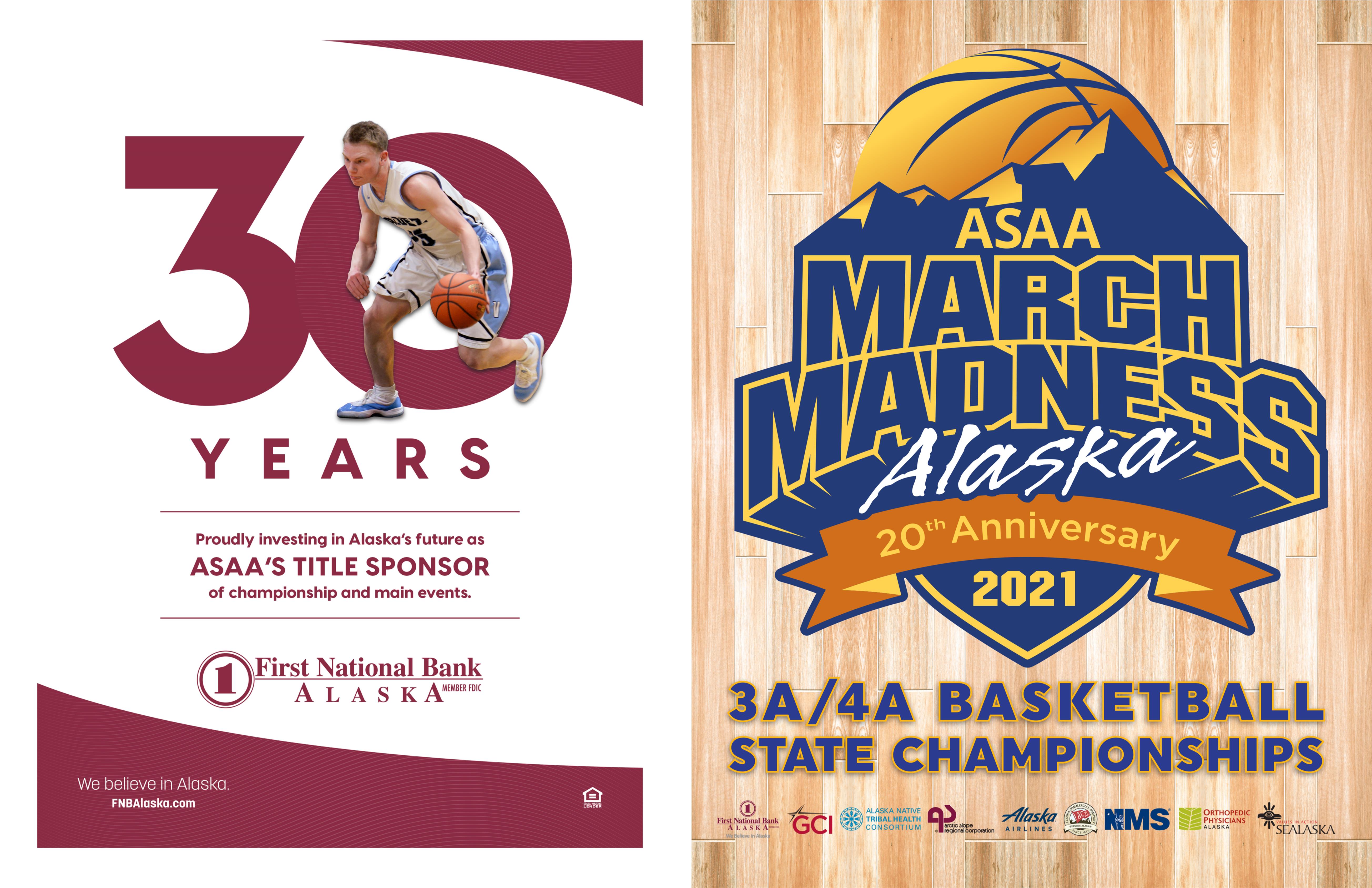 2021 ASAA/First National Bank Alaska 3A/4A Basketball State Championship Program cover image