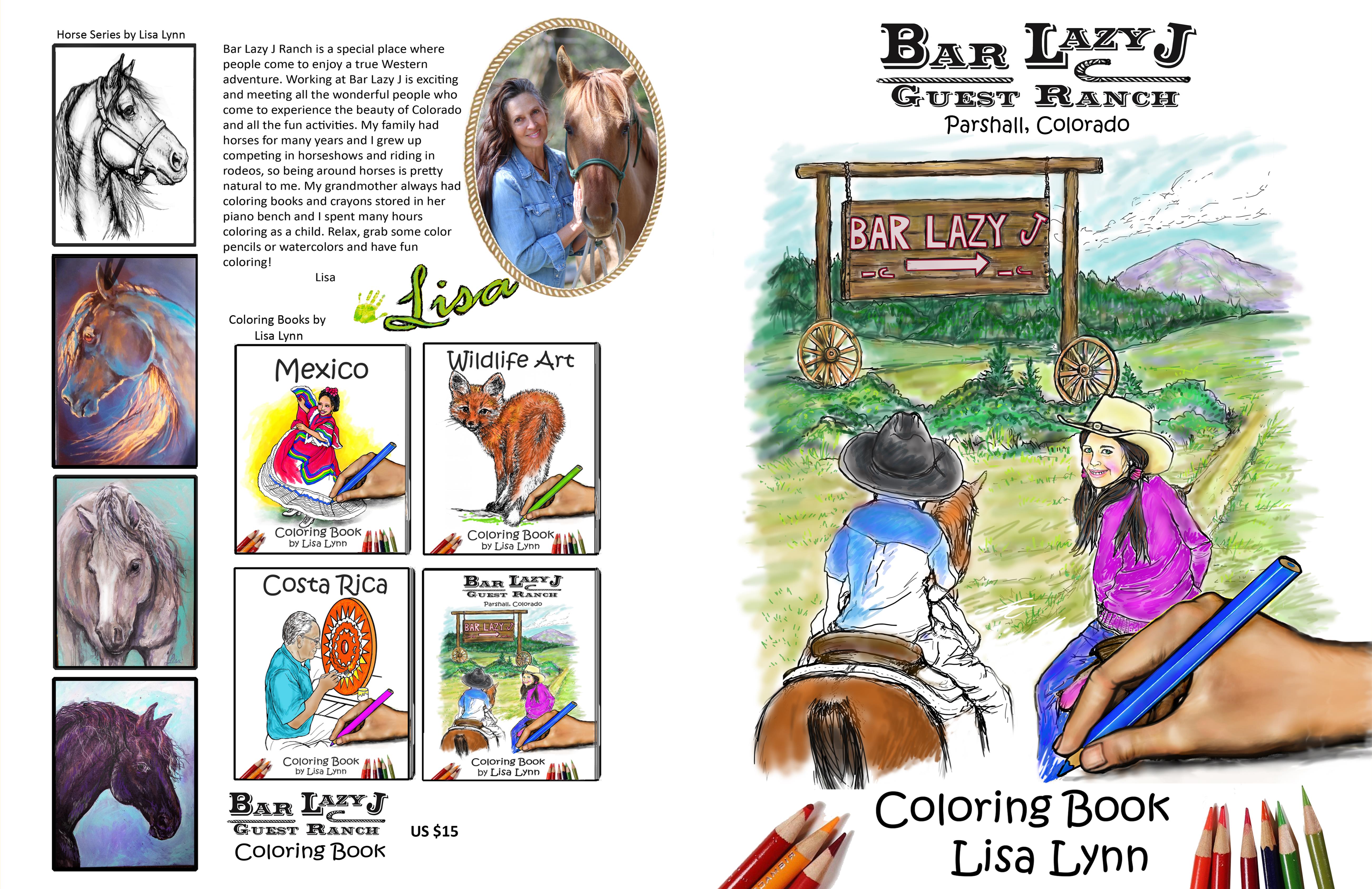 Bar Lazy J Ranch Coloring Book cover image