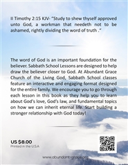Abundant Grace Church of the Living God Sabbath School Book Volume 8 cover image