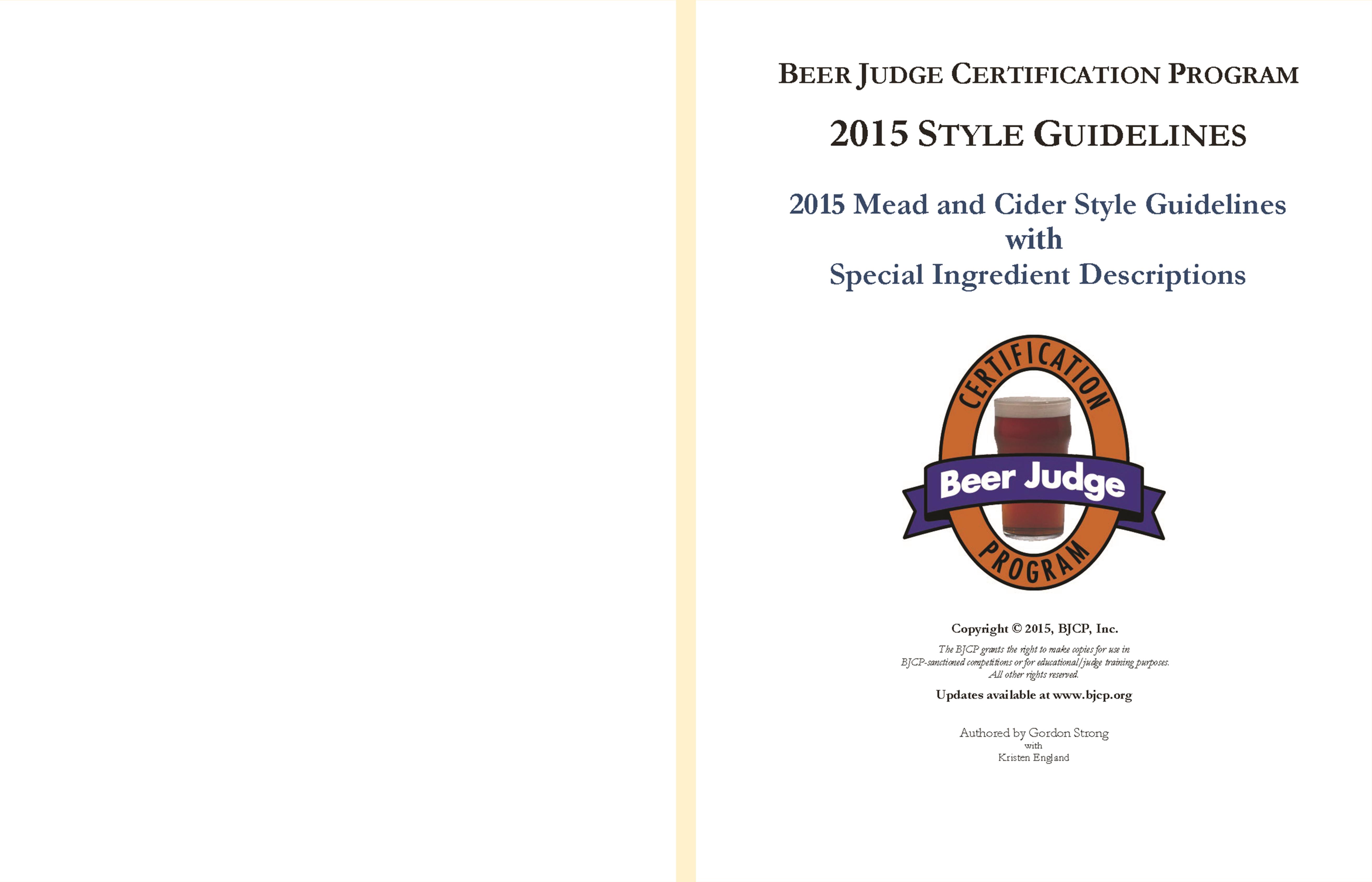 2015 Mead and Cider Style Guidelines BW cover image