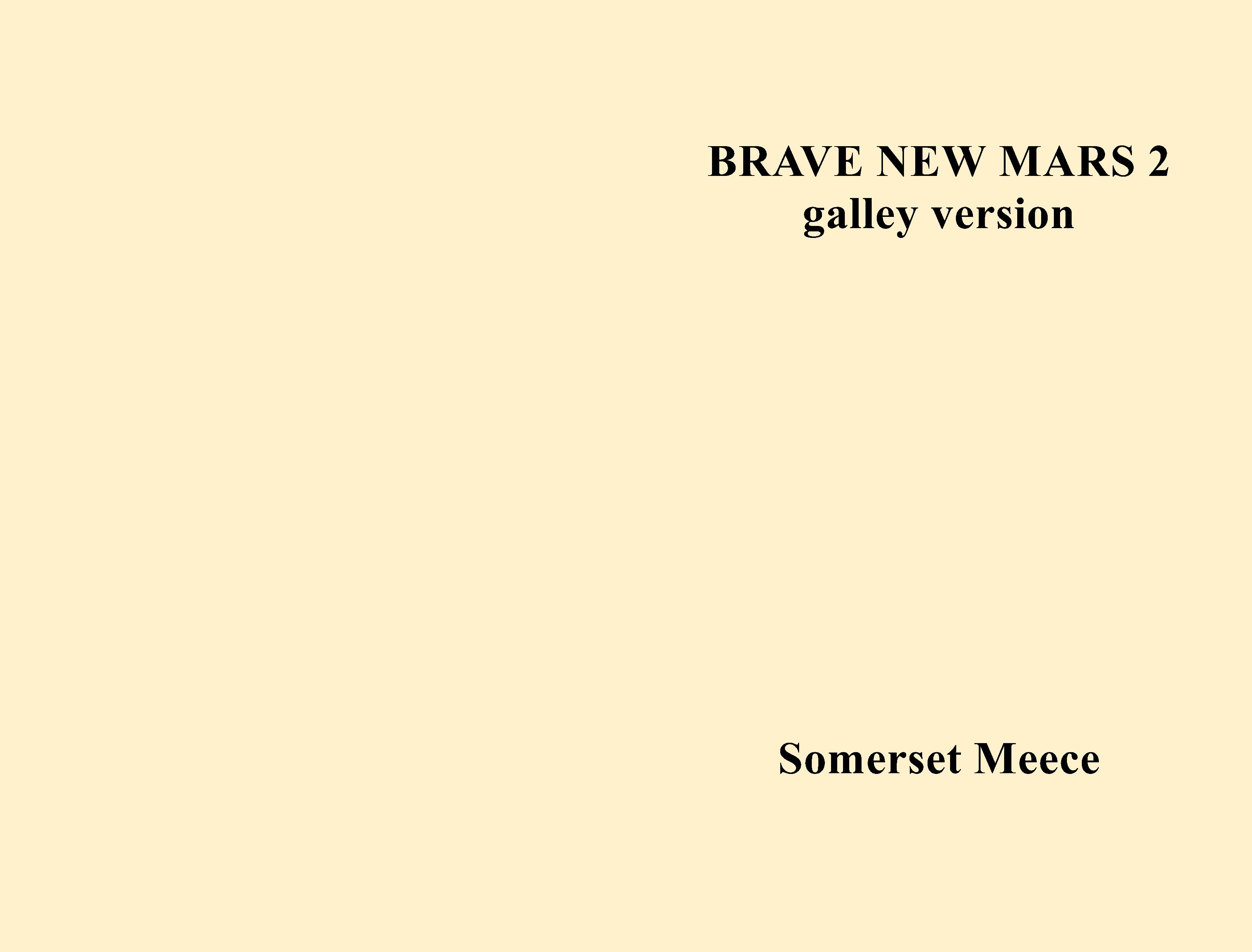 BRAVE NEW MARS cover image