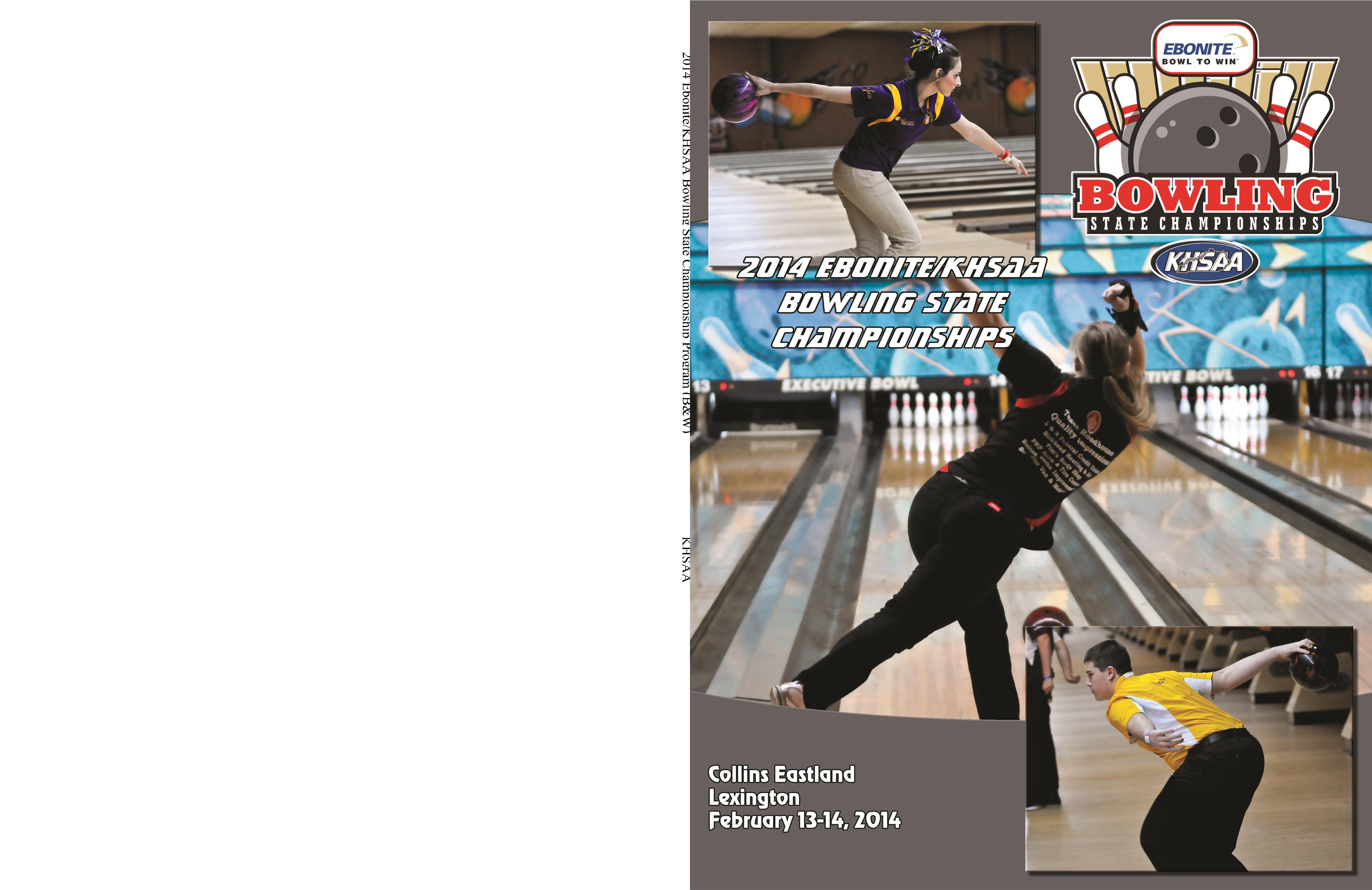 2014 Ebonite/KHSAA Bowling State Championship Program (B&W) cover image