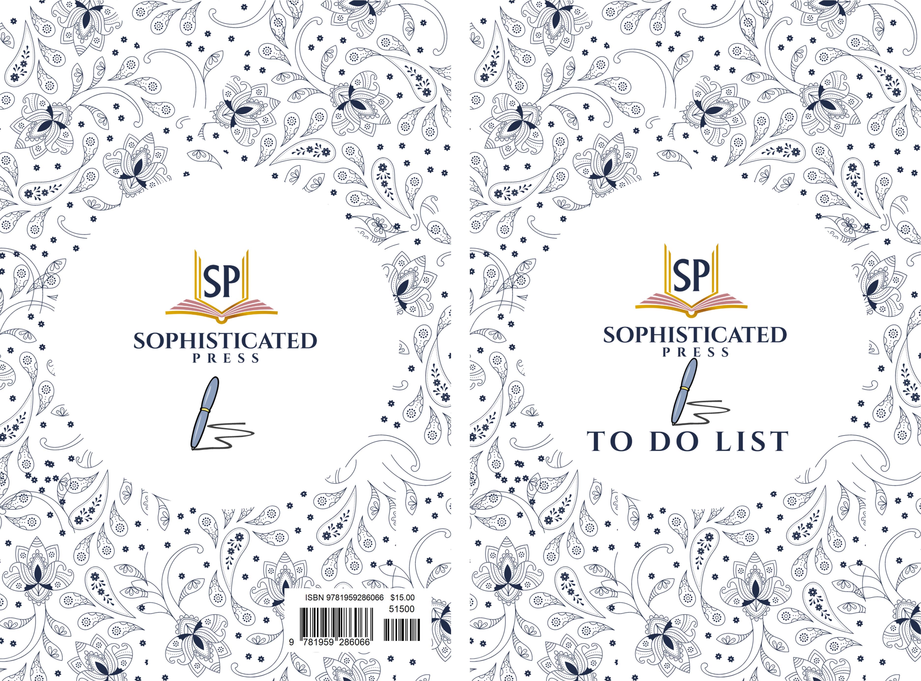 Sophisticated Press Blue Paisley To Do List Booklet cover image