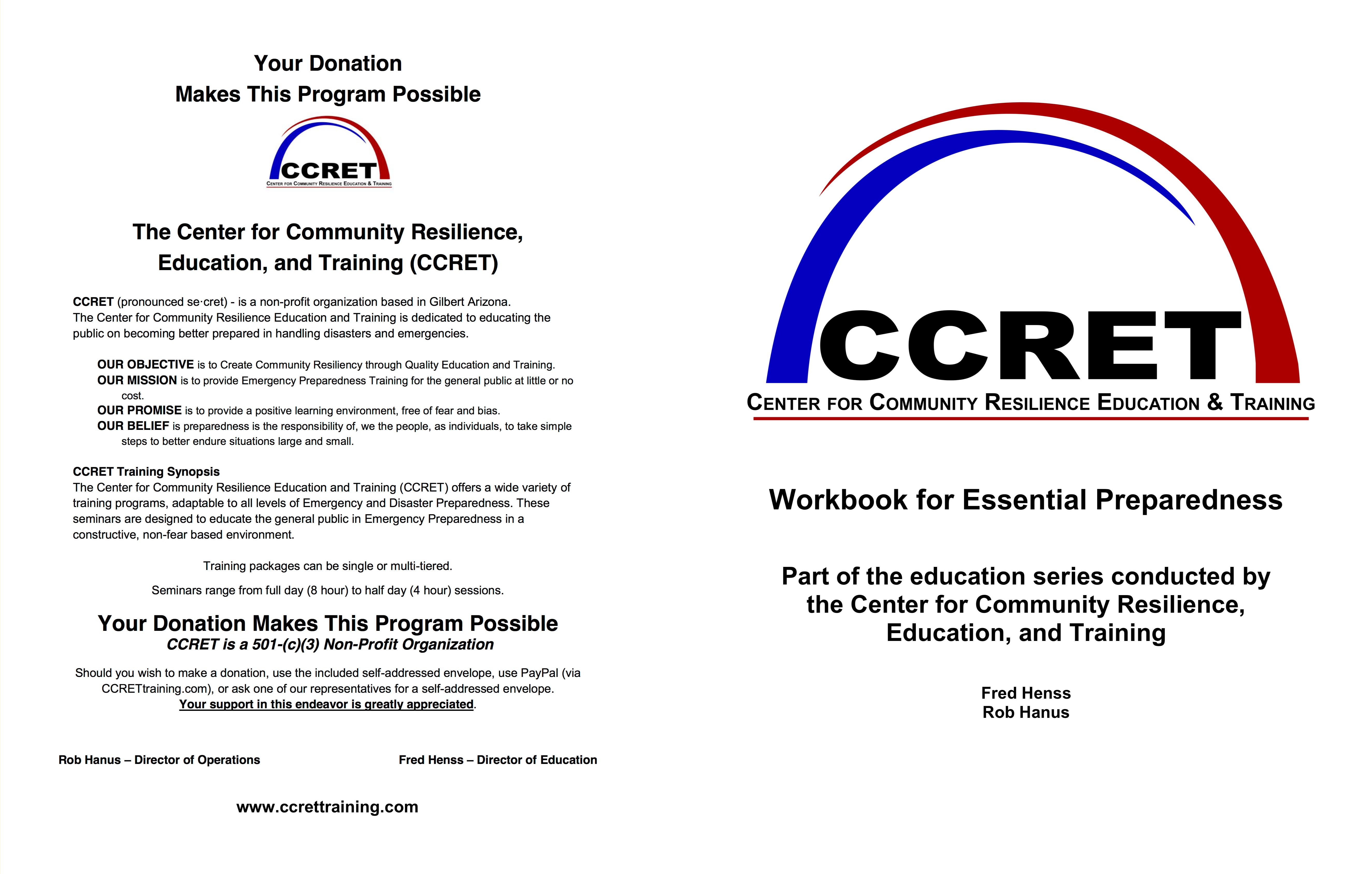 CCRET Essential Preparedness Workbook cover image