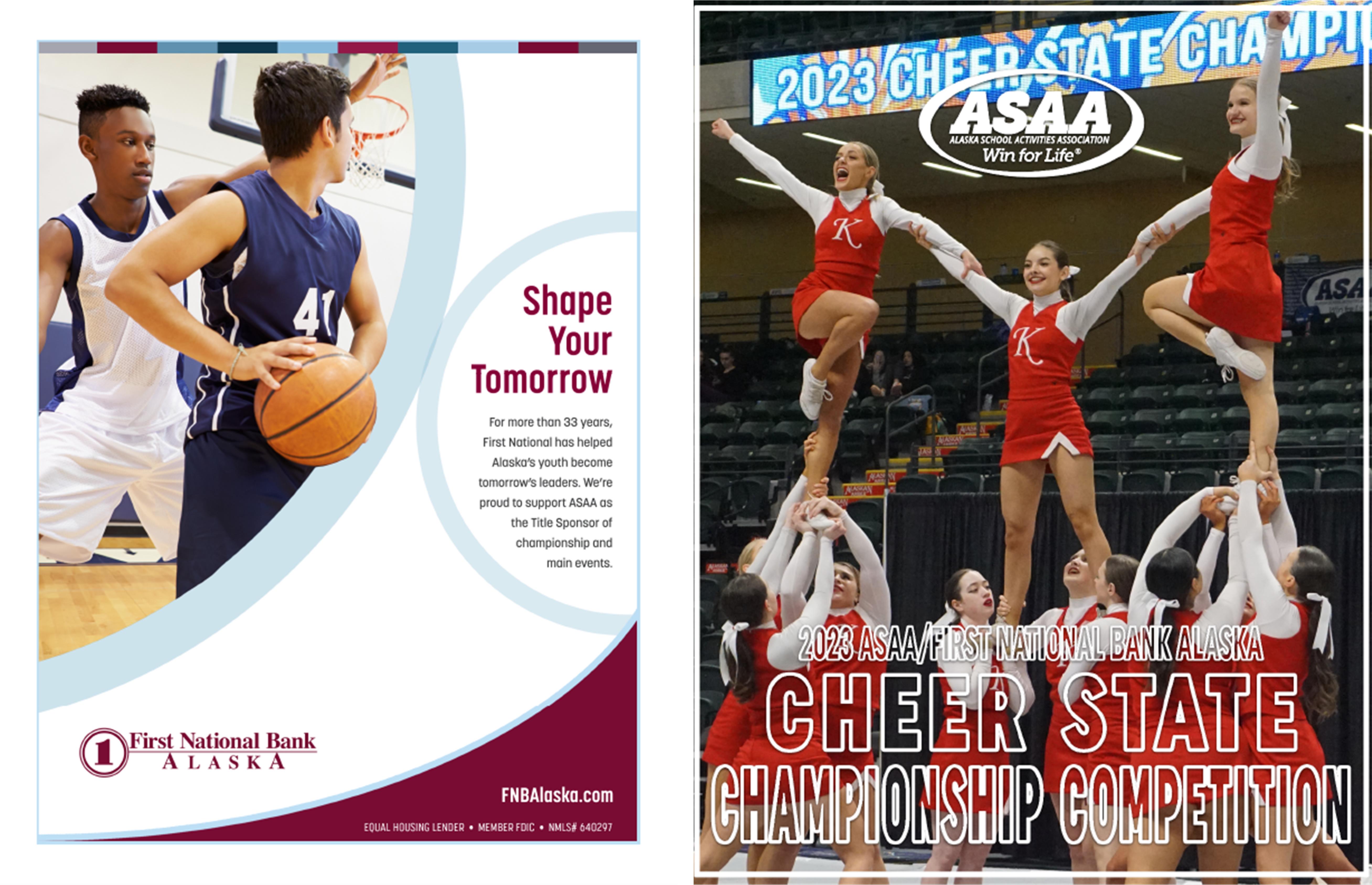 2023 ASAA/First National Bank Alaska Cheer State Championship Program cover image