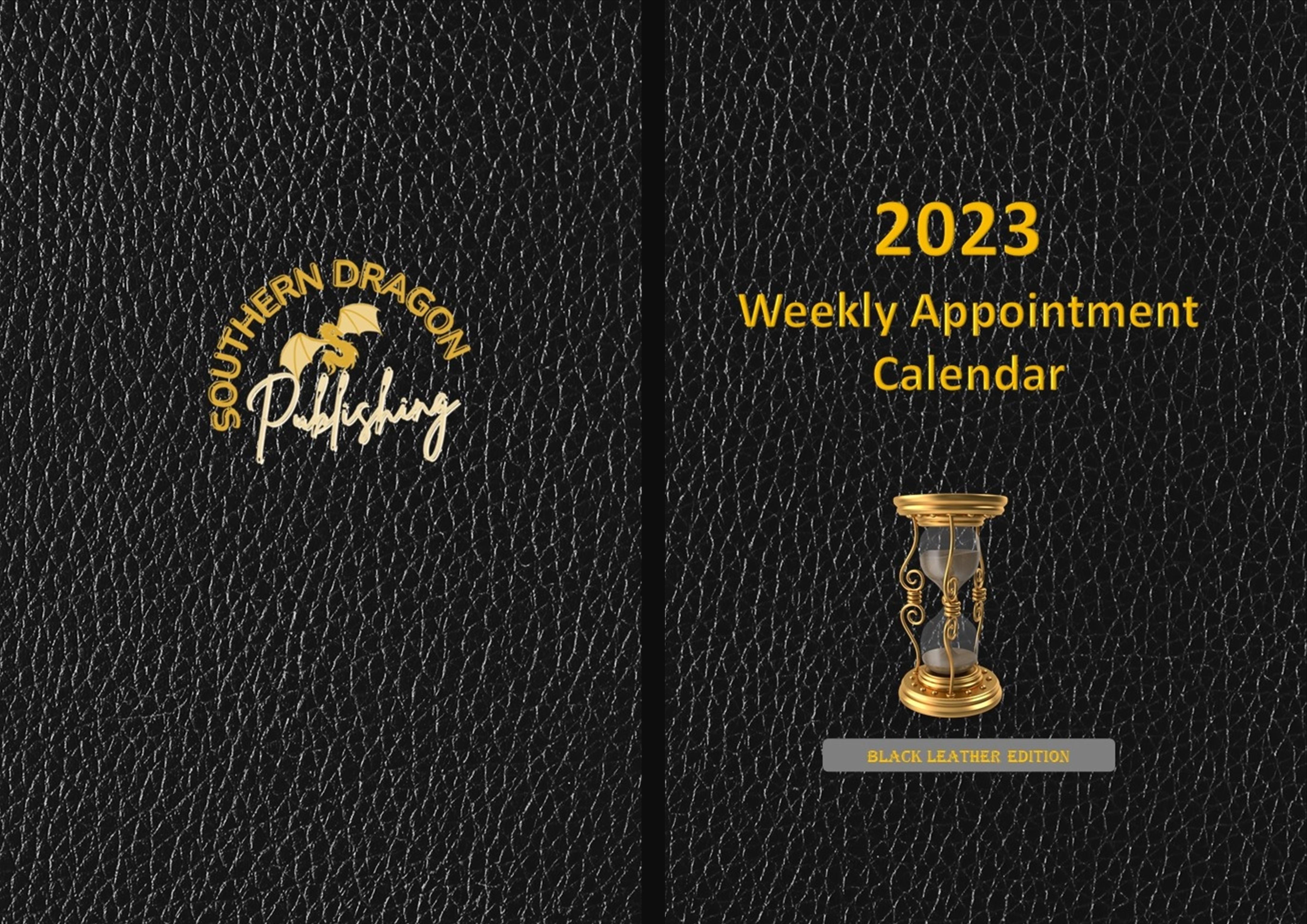 2023 Weekly Calendar Black Leather Edition (spiral) cover image