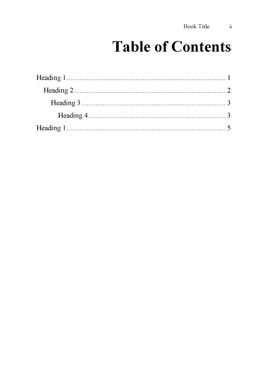 Text Sample 001 Table of Contents Page