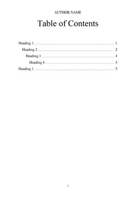 Text Sample 003 Table of Contents Page